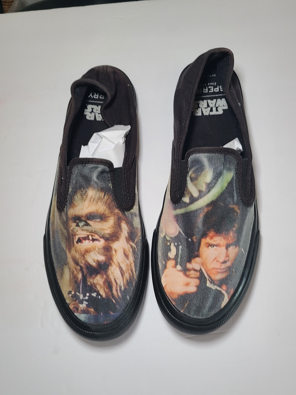 Sperry Star Wars Chewbacca & Han Solo Slip-On Shoes - Black/Brown Size 10.5